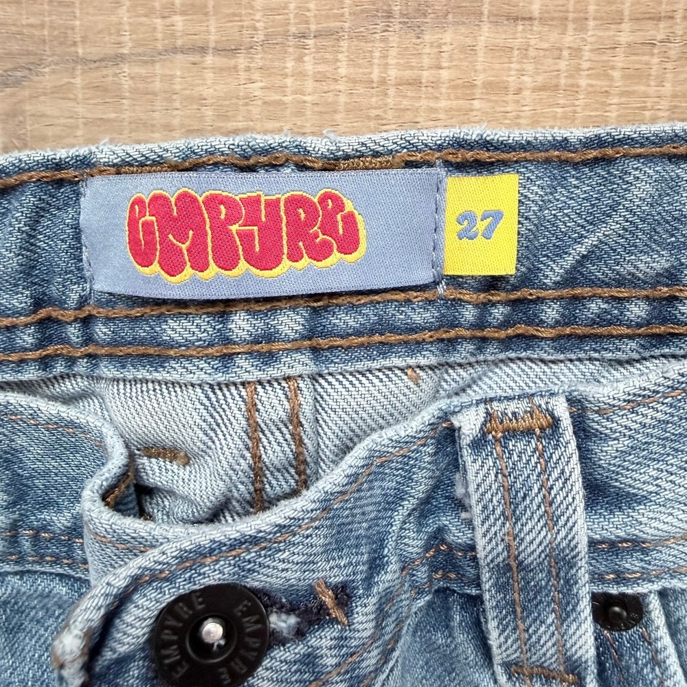Empyre Jeans Boys 27 Light Blue Loose Straight Leg Y2K Skate ZU1334 Denim Pants - Picture 2 of 12